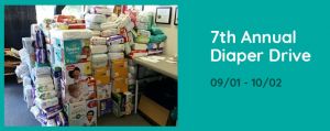 7th Annual Diaper Drive 09/01 - 10/02, diaper and wipes collection