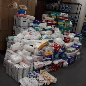 Mountain of diapers for the Gold Coast Doulas Diaper Drive 2022