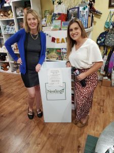 Kristin Revere with Fox 17 at Nestlings for the Diaper Drive 2022