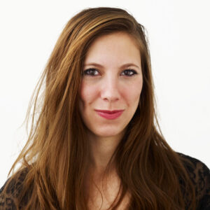 Jackie Viscusi, sleep consultant, of Gold Coast Doulas smiles wearing a black shirt against a white background headshot