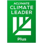 Aclymate Climate Leader Plus Logo in Green