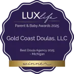 LUXlife_Gold Coast Doulas, LLC_Parent and Baby Awards 2025_Winners Badge