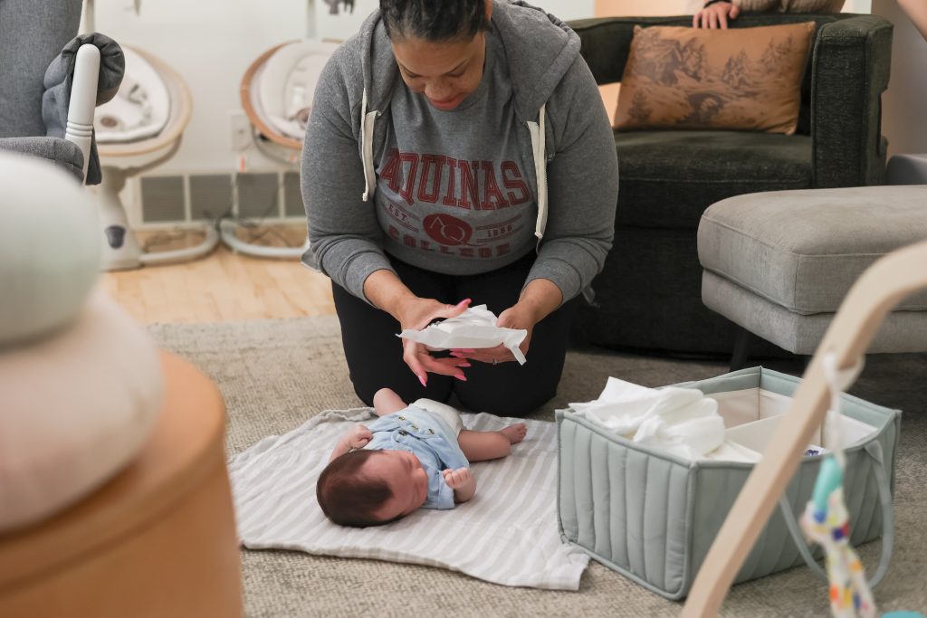 Doula Changing Diapers